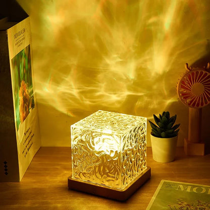 Water Ripple Crystal Night Light with Remote | 16 Colors