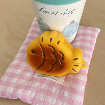 3D Taiyaki AirPods Case – Cute Cartoon Silicone Protective Cover