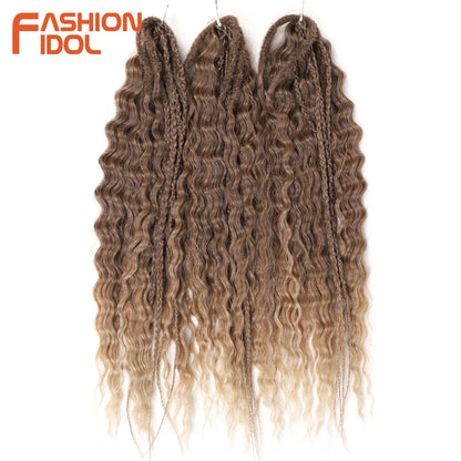 24 Inch Water Wave Crochet Braiding Hair – Synthetic Twist Curly Ombre Extensions