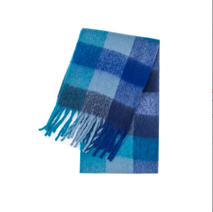 Women's Thick Winter Scarf – Colorblock Cashmere Shawl Wrap