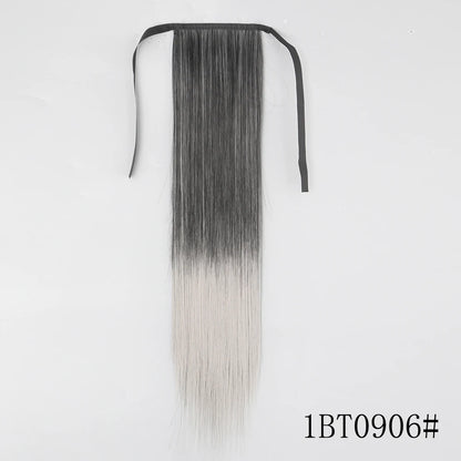 Wrap Around Ponytail Extension Synthetic Straight Hair 22-34 Inch