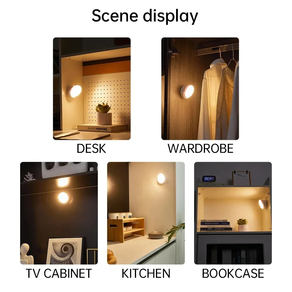 Motion Sensor LED Night Light with USB Rechargeable Battery