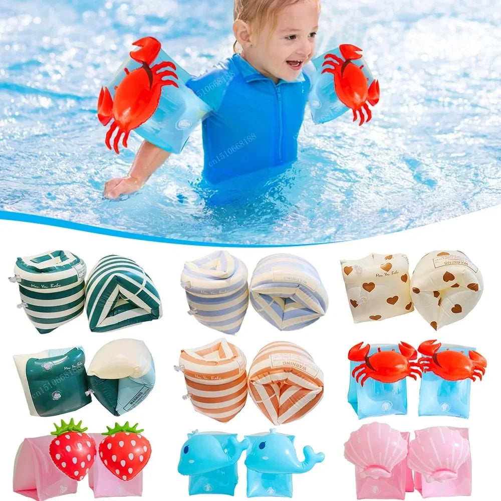 Inflatable Swim Arm Floaties for Kids & Adults – Fun Animal Design Swimming Armbands (1 Pair)