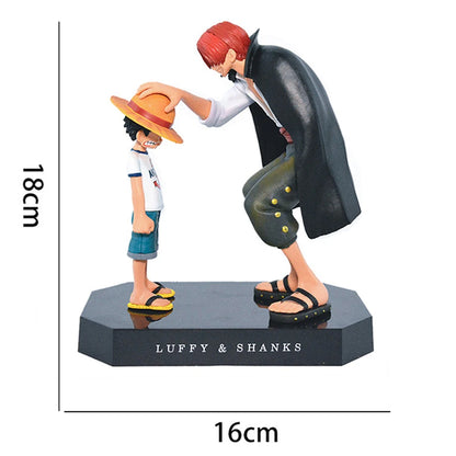 18CM One Piece Shanks Luffy Ace Sabo Sanji Zoro Action Figure