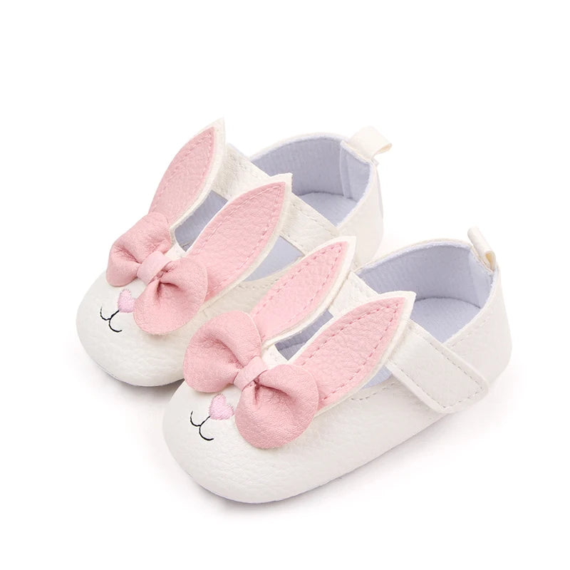 Baby Girl Bunny Ear Mary Jane Shoes – Soft Sole First Walker
