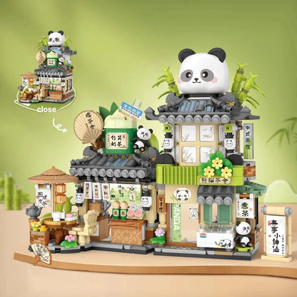 Street View Cafe Building Blocks Set – Cute Bear Coffee Shop Model