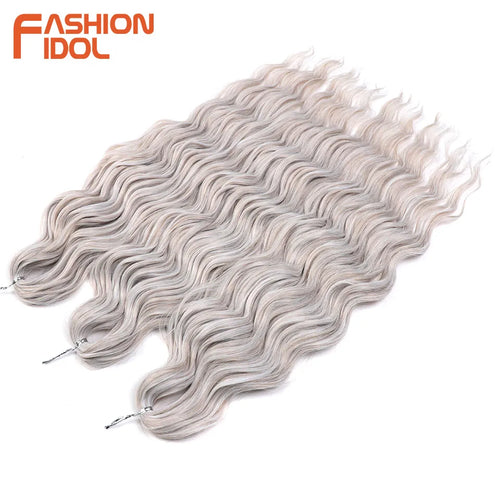 Deep Wave Braiding Hair Extensions 24 Inch – Synthetic Water Wave Crochet Hair