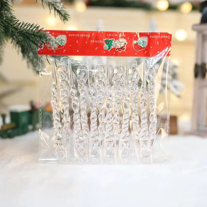 Crystal Clear Acrylic Icicle Christmas Tree Ornaments