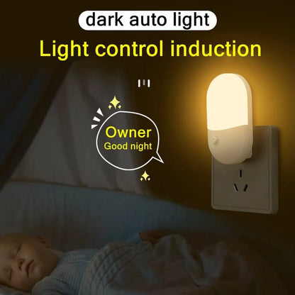 LED Plug-In Night Light – Bedside Lamp for Bedroom, Kids & Hallway