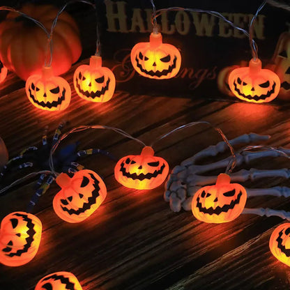 Halloween LED String Lights – Pumpkin, Ghost & Spider Web Lanterns
