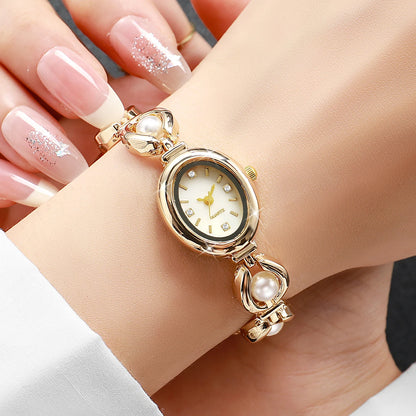 Pearl Bracelet Watch for Women – Elegant Quartz Wristwatch