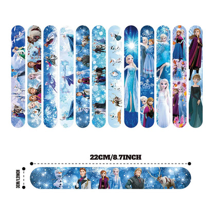 Frozen Slap Bracelets 12-Pack – Kids Party Favors, Snap Bands