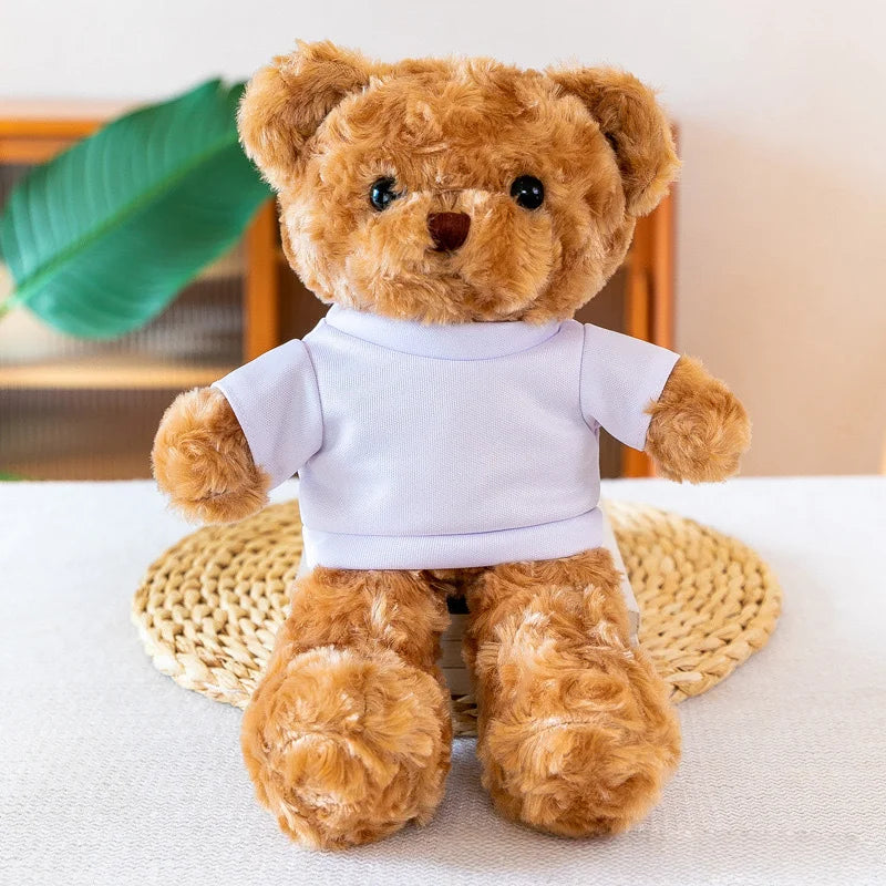 Dressed Teddy Bear Plush Toy 7.9in – Cute Soft Stuffed Animal Gift in 6 Styles