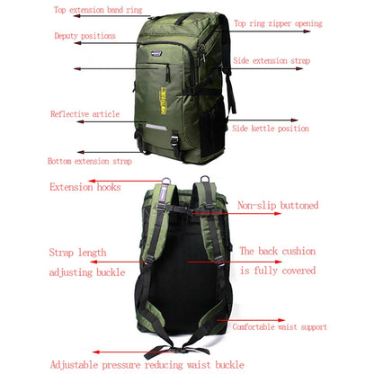 Men's Outdoor Backpack 50L/80L – Hiking Travel Rucksack