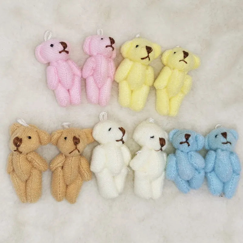 Mini Teddy Bear Plush Toys – 20pcs 4cm Kawaii Jointed Stuffed Bears