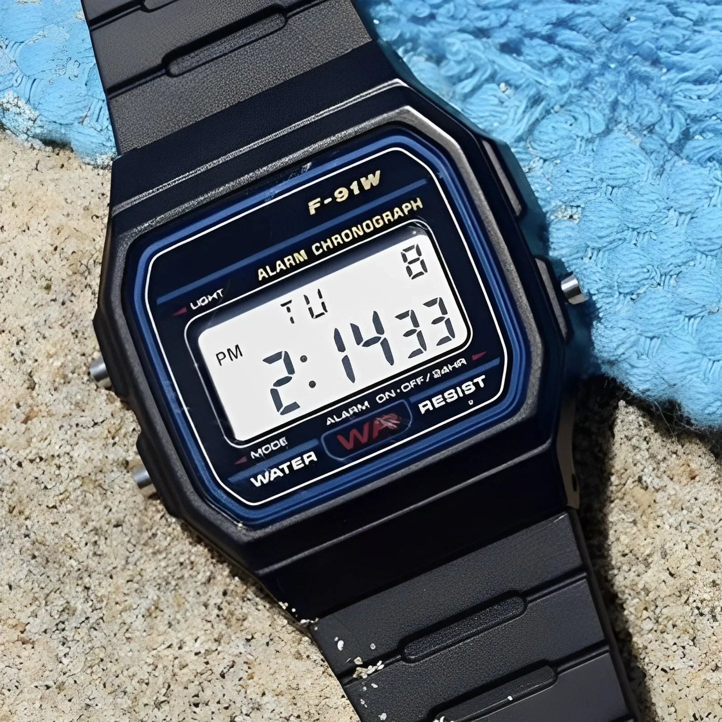 F91W Digital Sports Watch – LED, Waterproof, Unisex