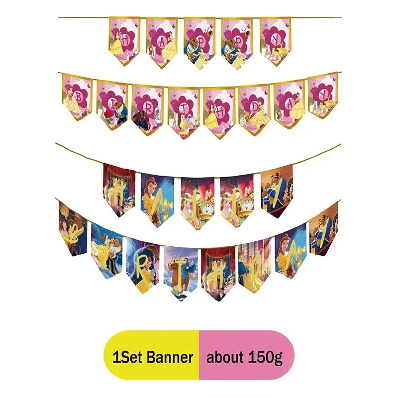 Beauty and the Beast Party Supplies – Disney Princess Birthday Decorations Set