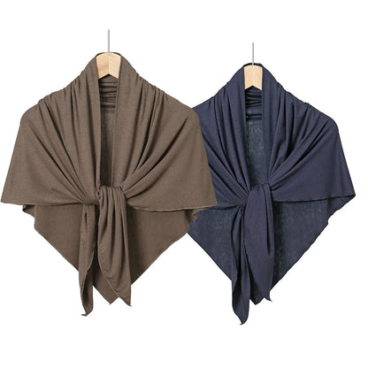 Cotton Triangle Hijab Scarf with Bow Detail – Muslim Women's Wrap