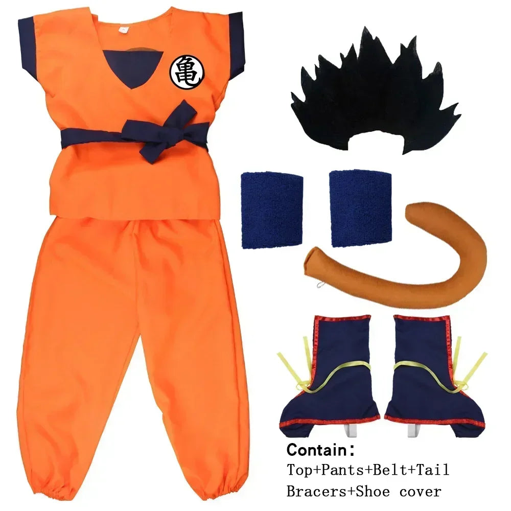 Son Goku Cosplay Costume Set – Dragon Ball Anime Halloween Outfit for Kids & Adults