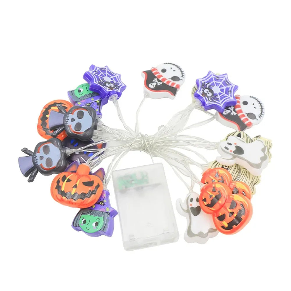 Halloween LED String Lights – Pumpkin, Ghost & Spider Web Lanterns