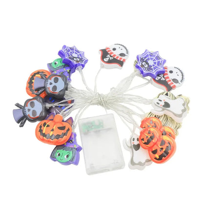 Halloween LED String Lights – Pumpkin, Ghost & Spider Web Lanterns