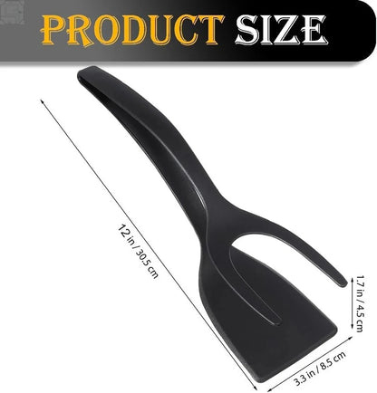 2-in-1 Grip & Flip Spatula Tongs – Nylon Kitchen Turner