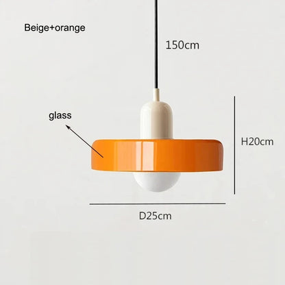 Nordic Glass Bauhaus Pendant Light – Retro Chandelier for Dining Room, Bedroom & Cafe