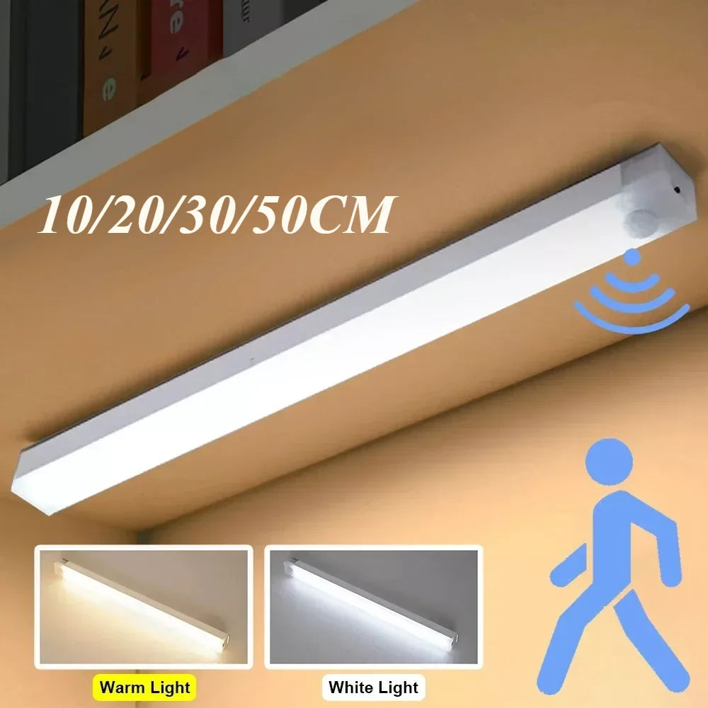 PIR Motion Sensor LED Light Bar – Rechargeable USB Cabinet Light