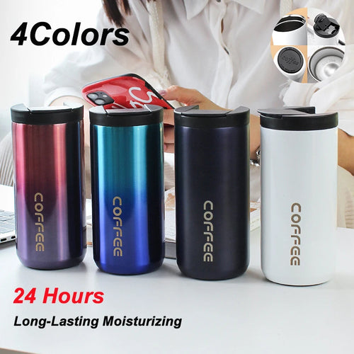 Stainless Steel Vacuum Thermos Coffee Mug 400ml – Leakproof Travel Cup