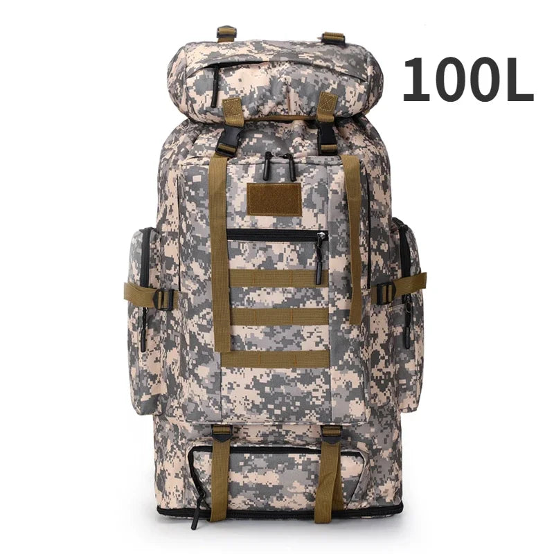 Large Tactical Hiking Backpack – 80L/100L Military Molle Bag for Camping & Travel