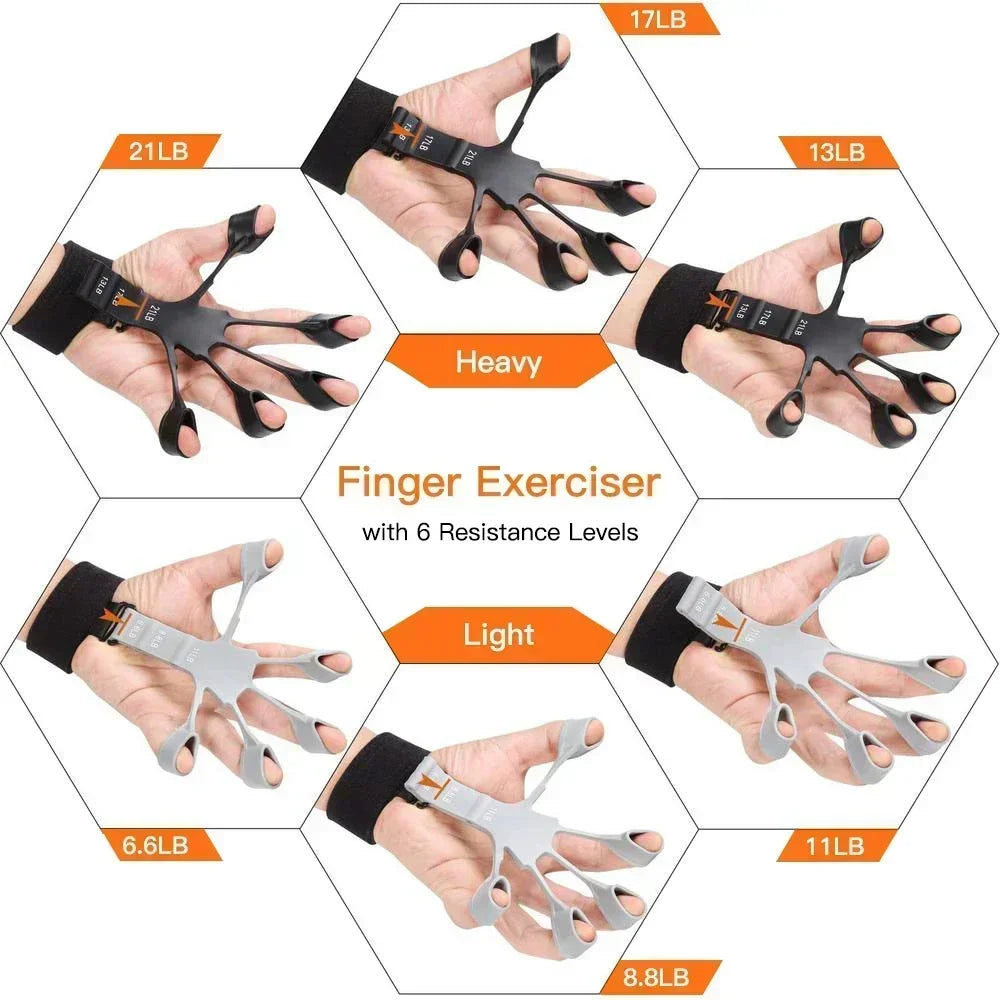 Silicone Finger Grip Strengthener – Guitar & Gym Hand Trainer