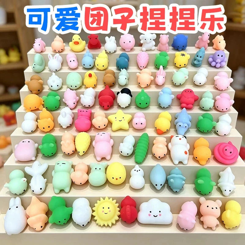 Mochi Squishy Kawaii Animal Toys – Stress Relief Squeeze Pack