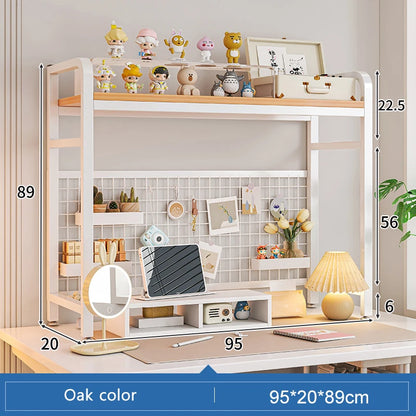 Multi-Layer Desktop Bookshelf with Wrought Iron Frame