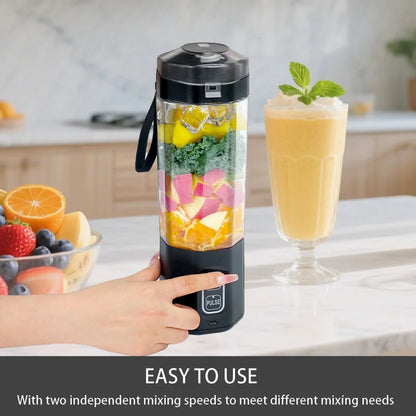 Portable Blender 700ml USB Rechargeable Personal Juicer with 6 Blades