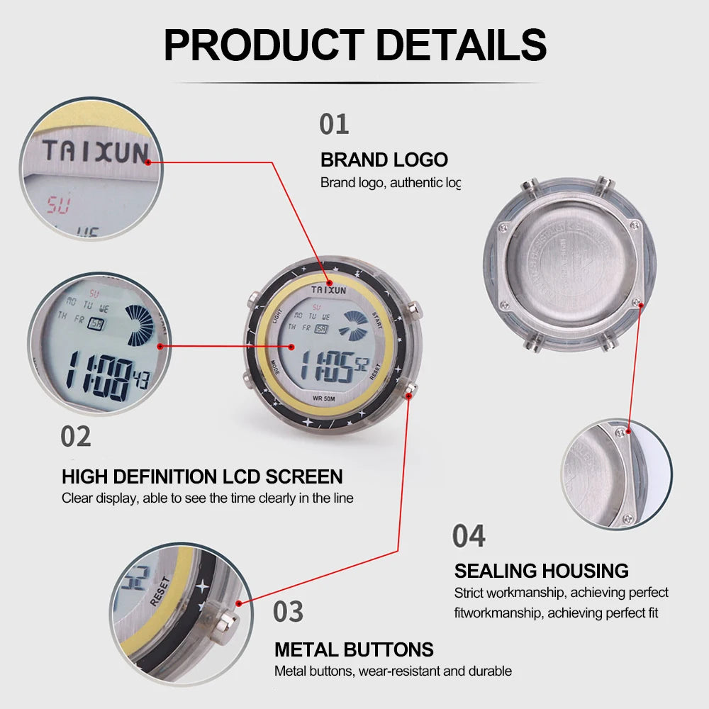 Waterproof Motorcycle Digital Clock – Stick-On Dashboard Watch