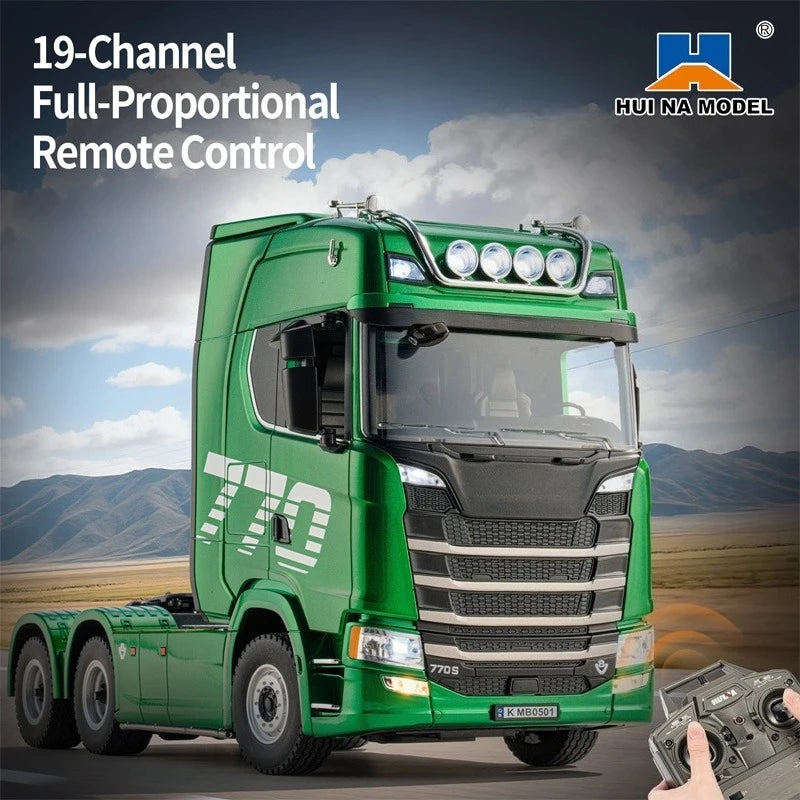 HUINA 1501 770S / 1502 1:18 RC Tractor Truck – 2.4G 19CH with Lights & Sound