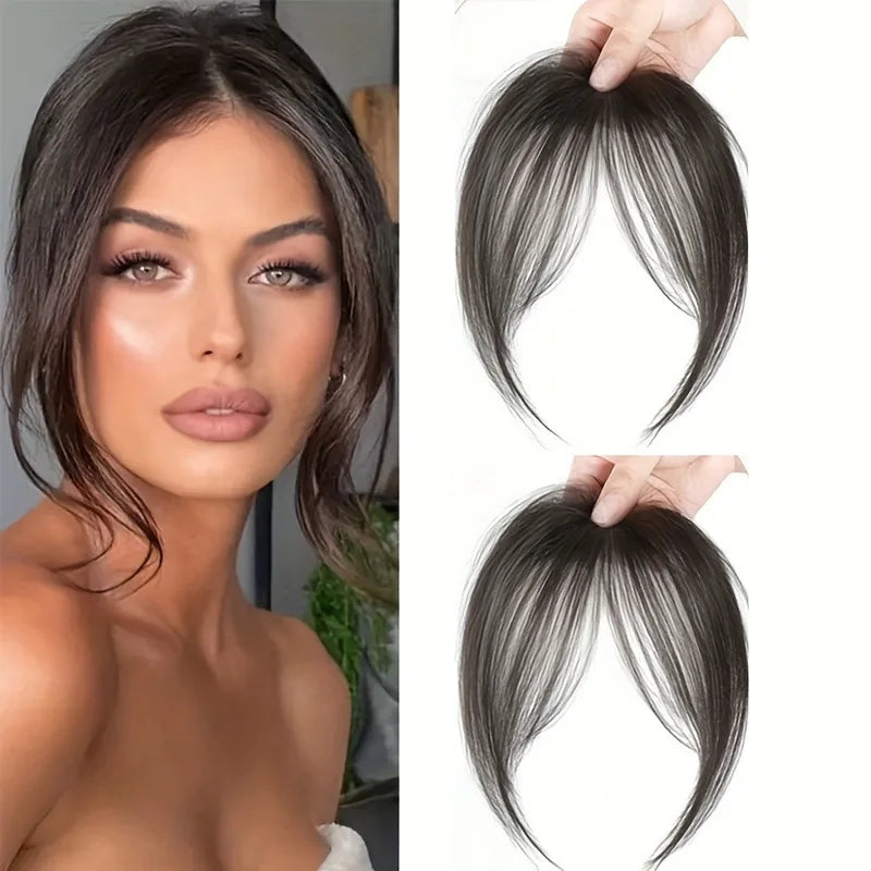 Clip-In Bangs Hair Extension – Natural Seamless Middle Part Fringe