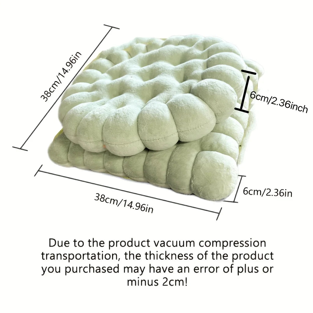 Biscuit Plush Chair Seat Cushion – Soft Tufted Seat Pad