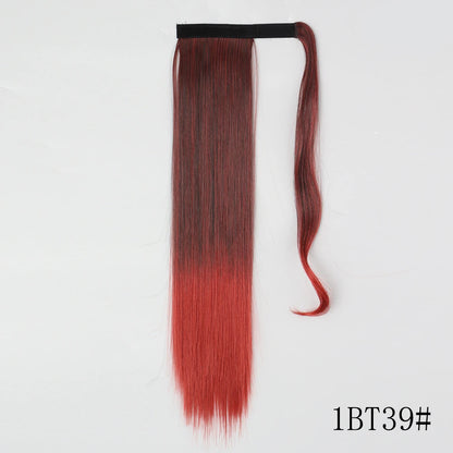 Wrap Around Ponytail Extension Synthetic Straight Hair 22-34 Inch