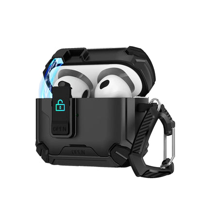 Magnetic Lock AirPods Case with Carabiner – Rugged Design
