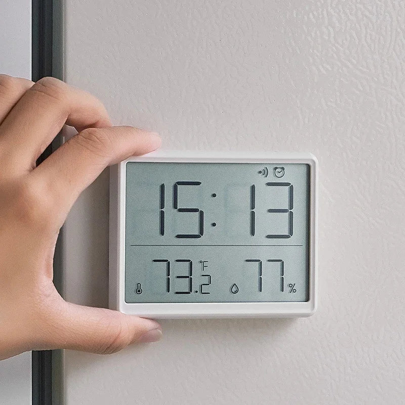 Ultra-Thin Digital Alarm Clock with Temperature & Humidity Display