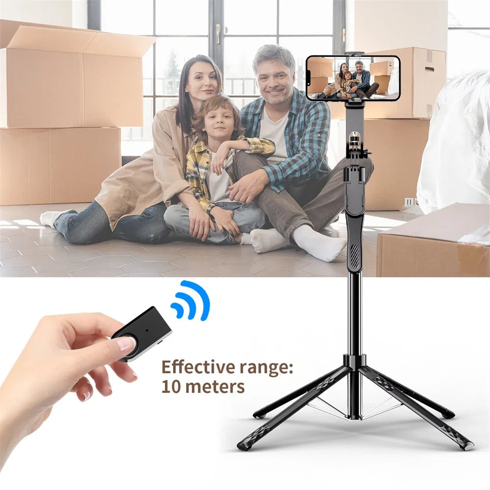 Selfie Stick Tripod 185cm with Fill Light & Bluetooth Remote