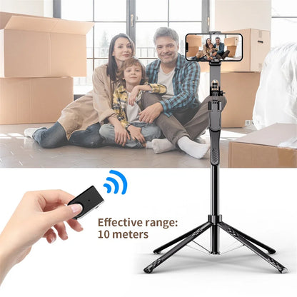 Selfie Stick Tripod 185cm with Fill Light & Bluetooth Remote