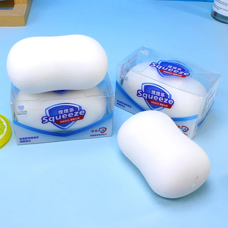 Fluffy Soap Squeeze Toy – Soft Anxiety Relief Squishy