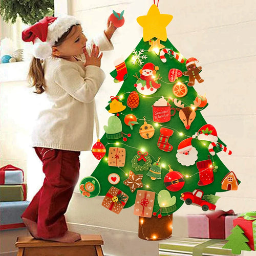 DIY Felt Christmas Tree Kit – 23-Piece Kids Holiday Decoration