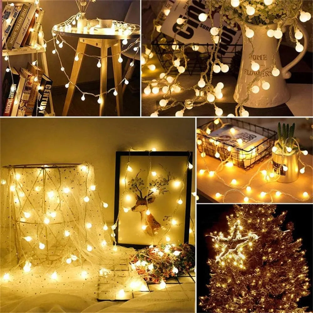 LED Fairy String Lights – Globe Ball Lights for Christmas, Wedding & Garden Decor