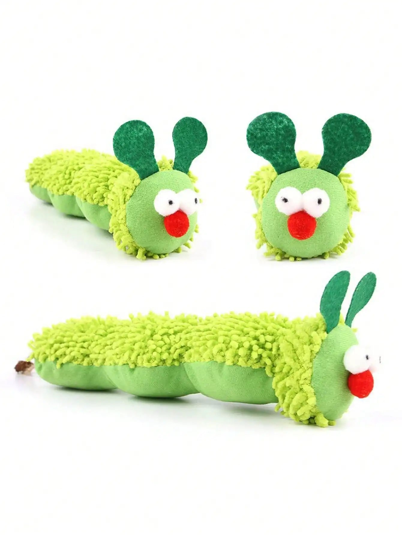Catnip Plush Dumbbell Cat Toy – Soft Caterpillar Kick & Chew Toy