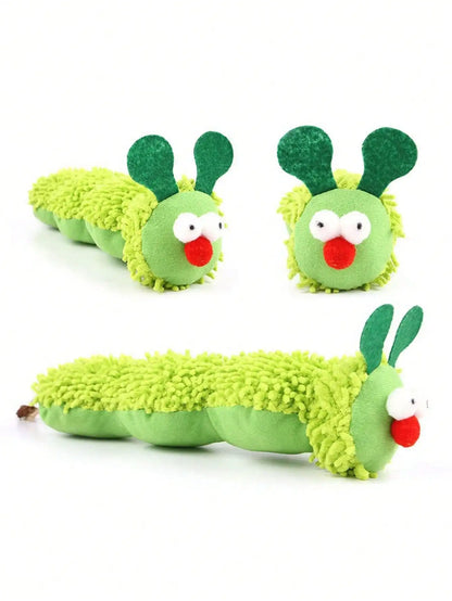 Catnip Plush Dumbbell Cat Toy – Soft Caterpillar Kick & Chew Toy