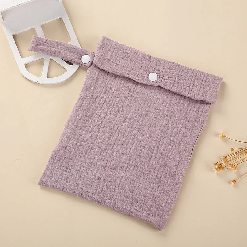 Organic Cotton Diaper Pouch – Double Layer Muslin Wet Bag