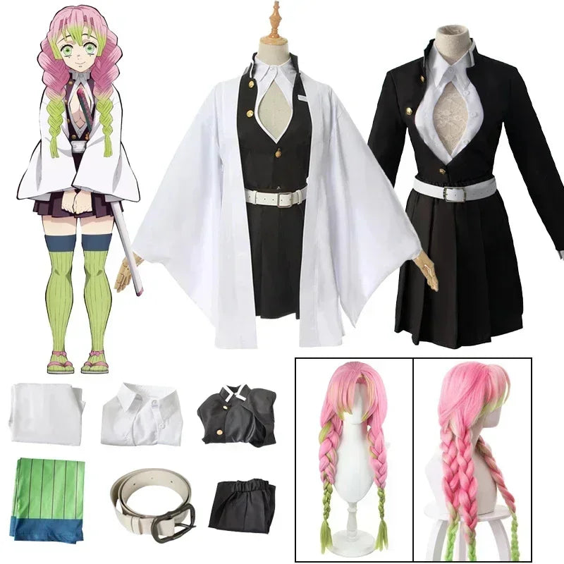 Kanroji Mitsuri Cosplay Costume – Demon Slayer Kimono Set